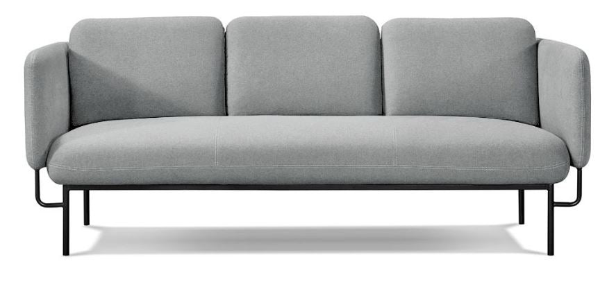 Capri 3 Seat Lounge Chair Light Grey & Black Powdercoat Frame_40045070_CAPRI3 LG