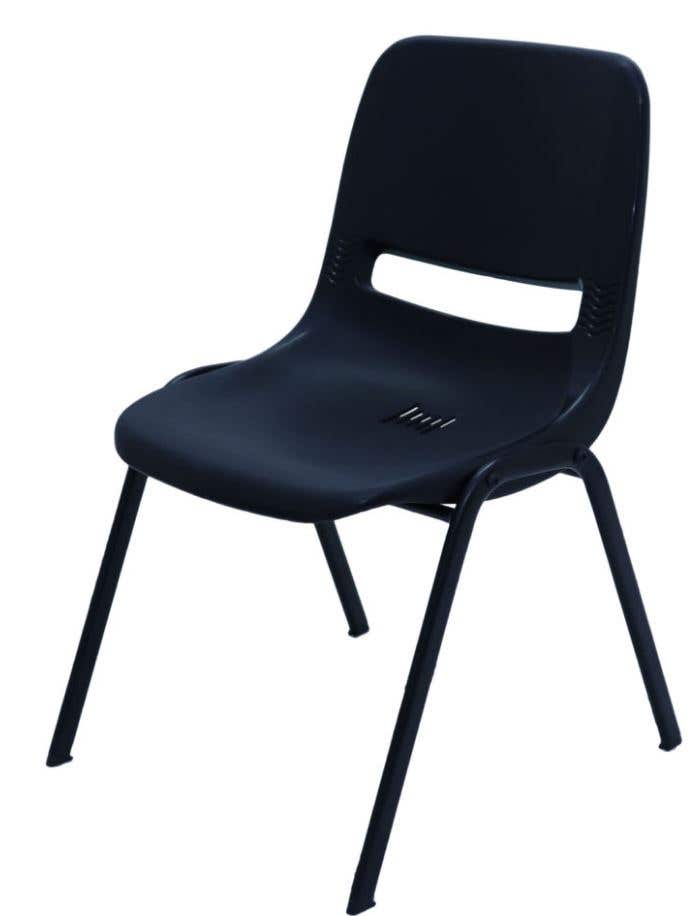 Rapid P100 Stackable Plastic Chair With Black Frame Black 1013759 P 100 B