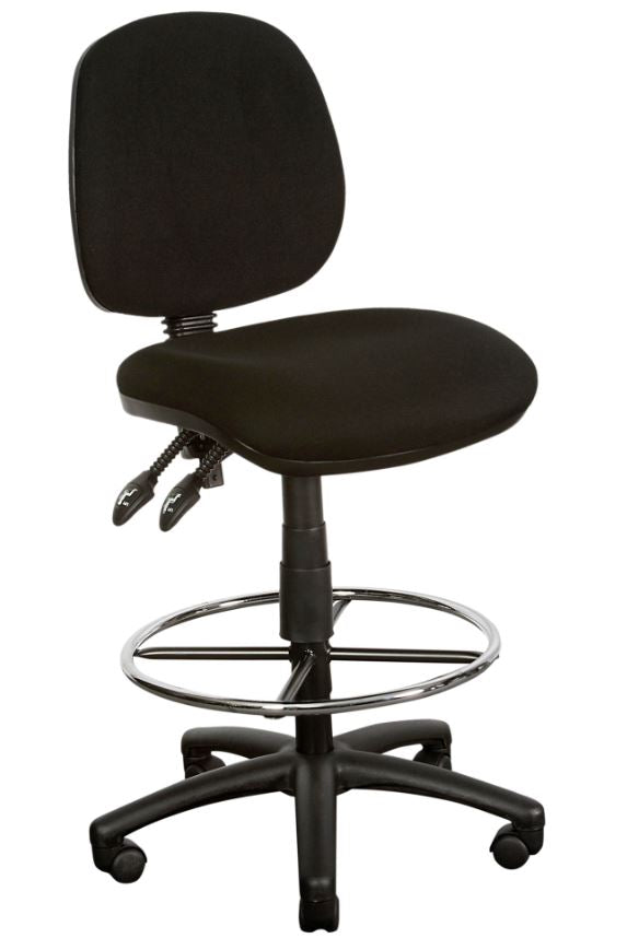 YS07D Task Drafting Chair Black Fabric 2 Lever No Arms_1044318_YS07D BLACK