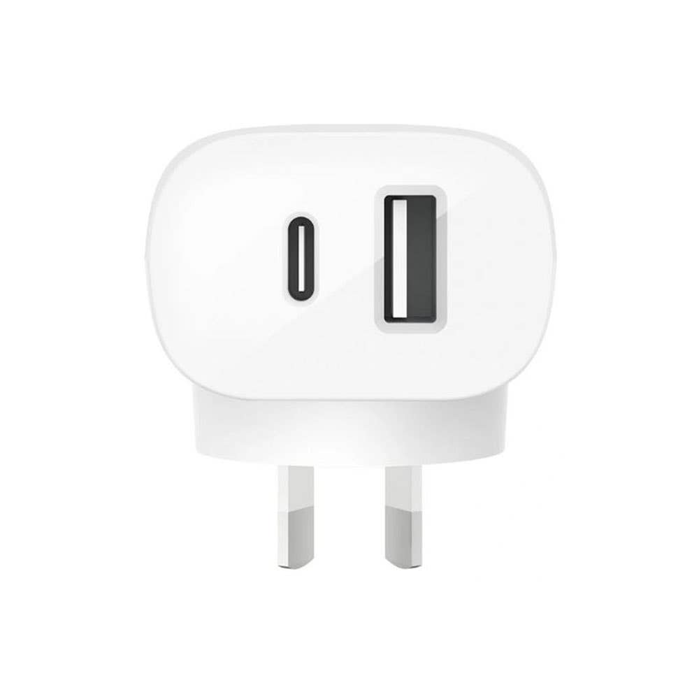 Belkin Boost Charge Dual Wall USB-C USB-A Travel PPS-37 White 40032855 MPA-BK-WC-37WWHT NLA