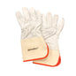 Chrome Leather Gloves Extended Rubberised Cuff Grey_CLRC180