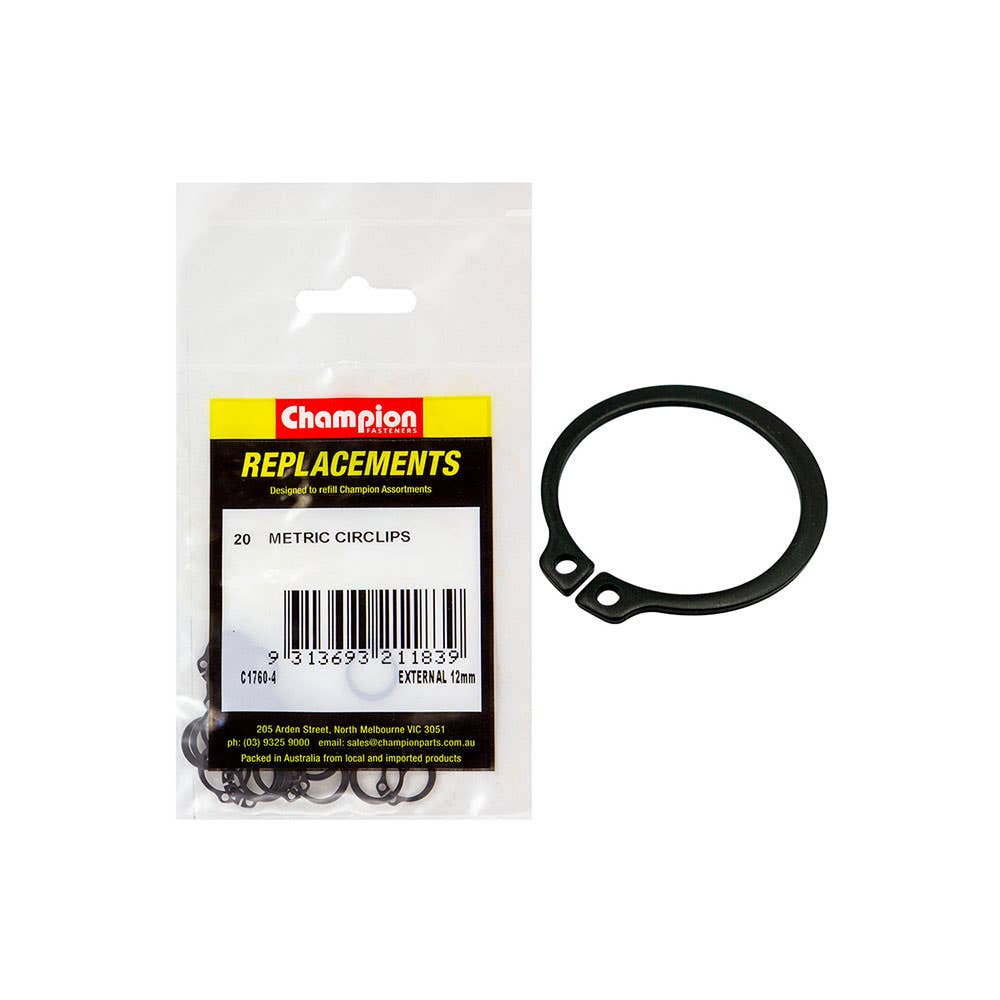 Replacement Metric Circlip External Shaft 12mm 20 Pk 508566 C1760-4