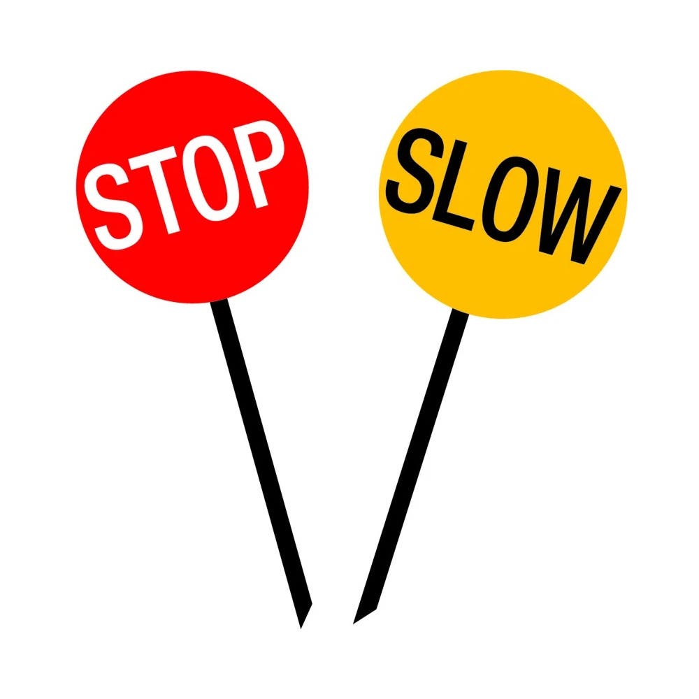 Sign CL1 Reflective - Stop.Slow Baton W Ext Alum Handle CL145SSAL_312442_CL145SSAL