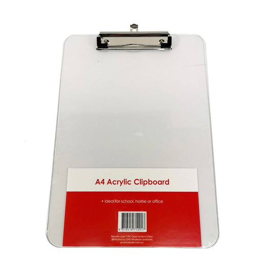 A4 Basic Acrylic Clipboard Clear 40046414 71291