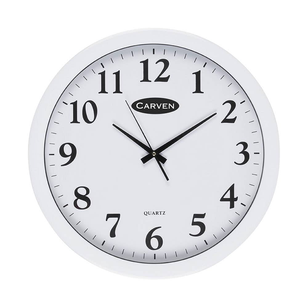 Carven Wall Clock Round 450mm White 1025423 CL450WH