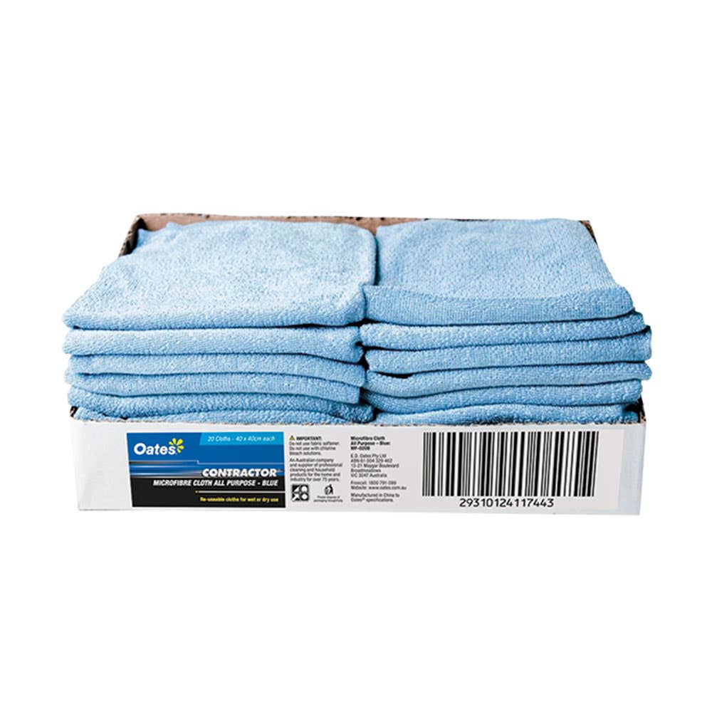 Oates Contractor Microfibre Cloth 400 x 400mm Blue 235151 165620