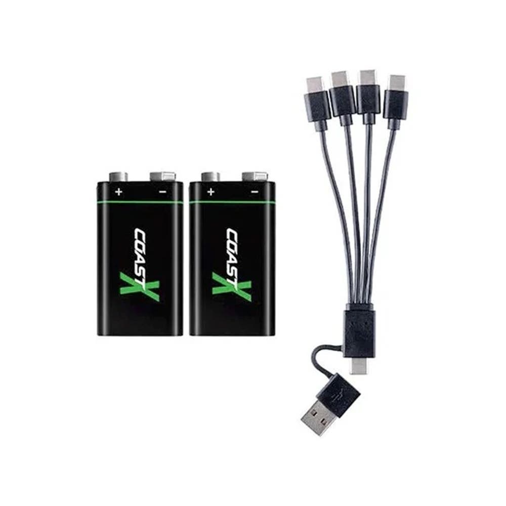 Battery Zithion-X Battery (2PK) USB-C Rechargable   Black COAZX9V_40065088_COAZX9V