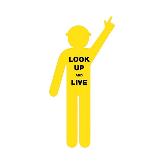 1800x900mm - Corflute - Yellow Cut Out Safety Worker '' Look Up And Live''_475913_Com004