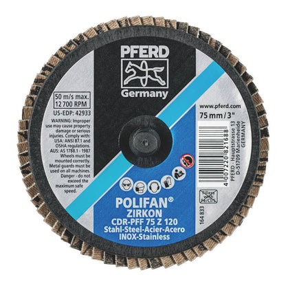 Mini Flap Disc Zirconia CDR Polifan 75mm 120G Pferd 36004096 47202092