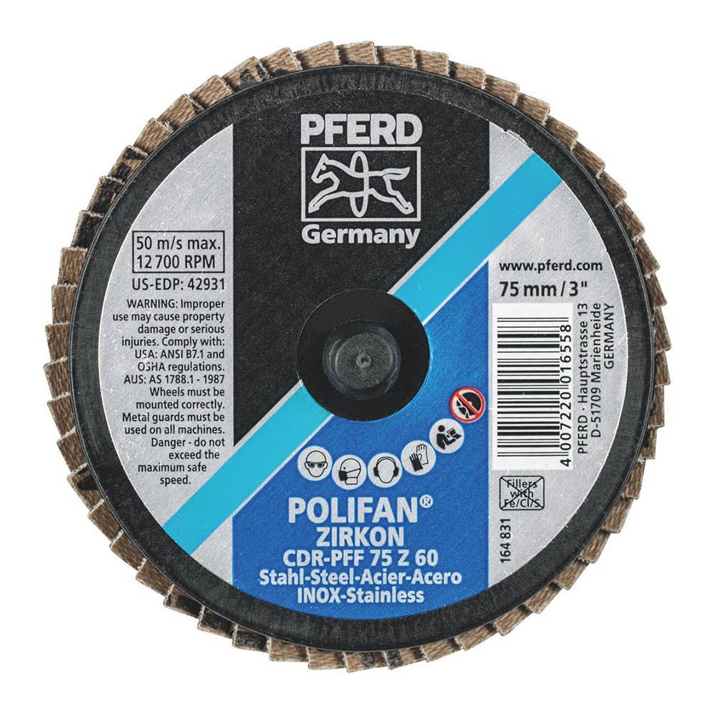 Mini Flap Disc Ziconia CDR Polifan 75mm 40G Pferd 36004097 47202101