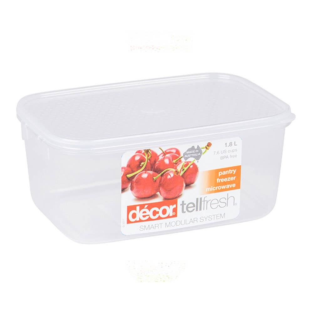 Container 1.8ltr  Oblong Decor Tellfresh 298788 002260-006