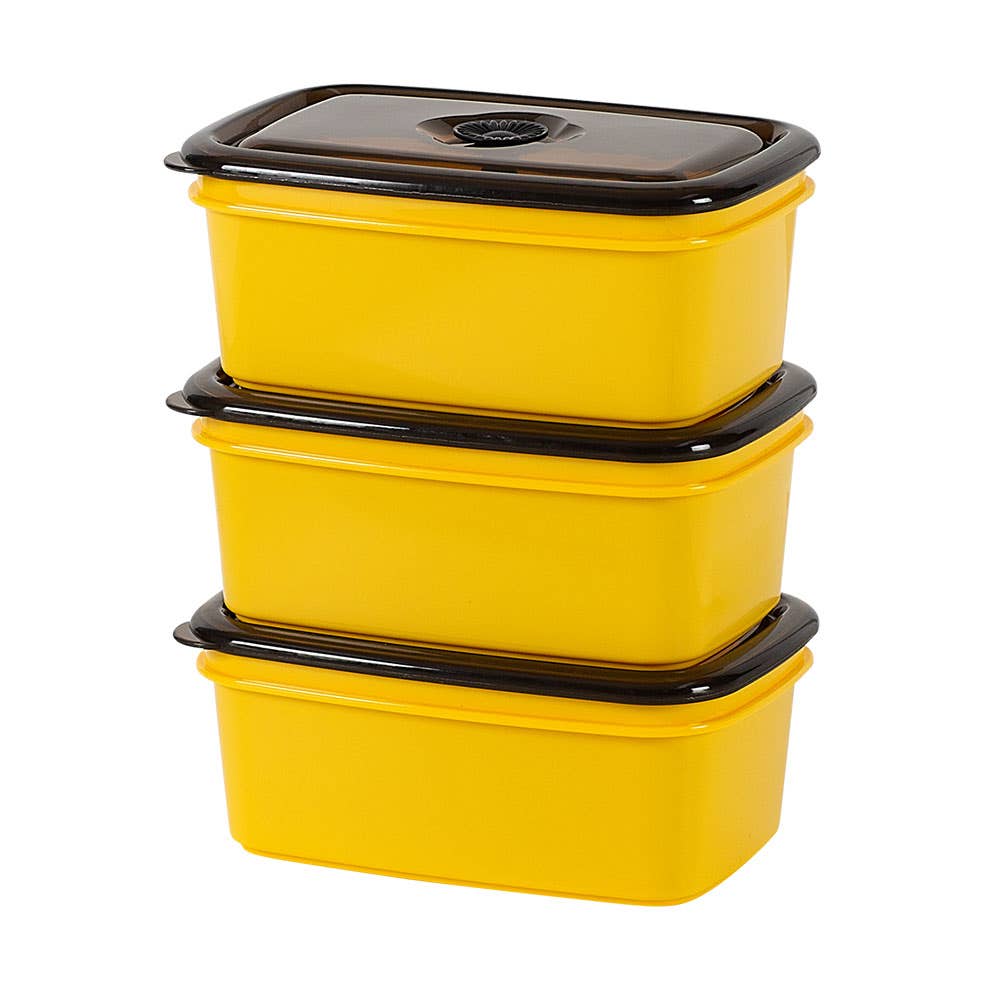 3 Piece Reusable Crib Container Set 1,100ml Yellow 40026049 RX11L112