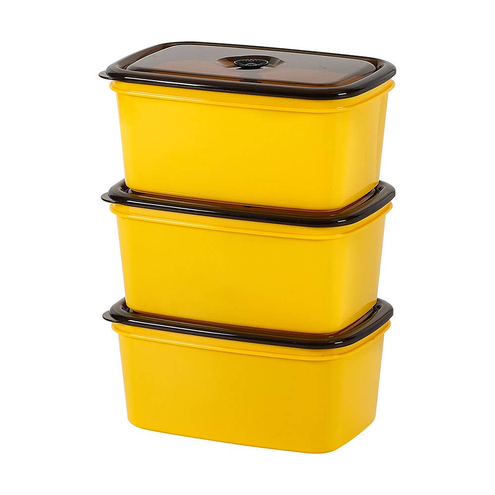 3 Piece Reusable Crib Container Set 2,500ml Yellow 40034320 RX11L118