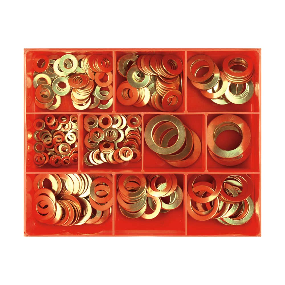 260 Piece Copper Washer Kit Metric 10 Sizes 5-24 x 1mm 93290023 CA1660