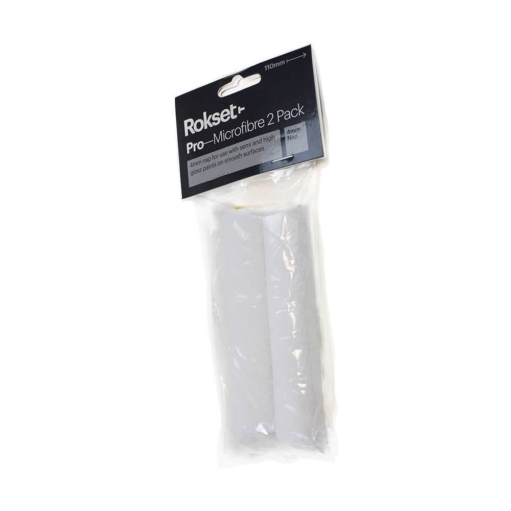 Pro Microfibre Paint Roller Cover 4mm Nap 2 Pk 110mm 403941 21124