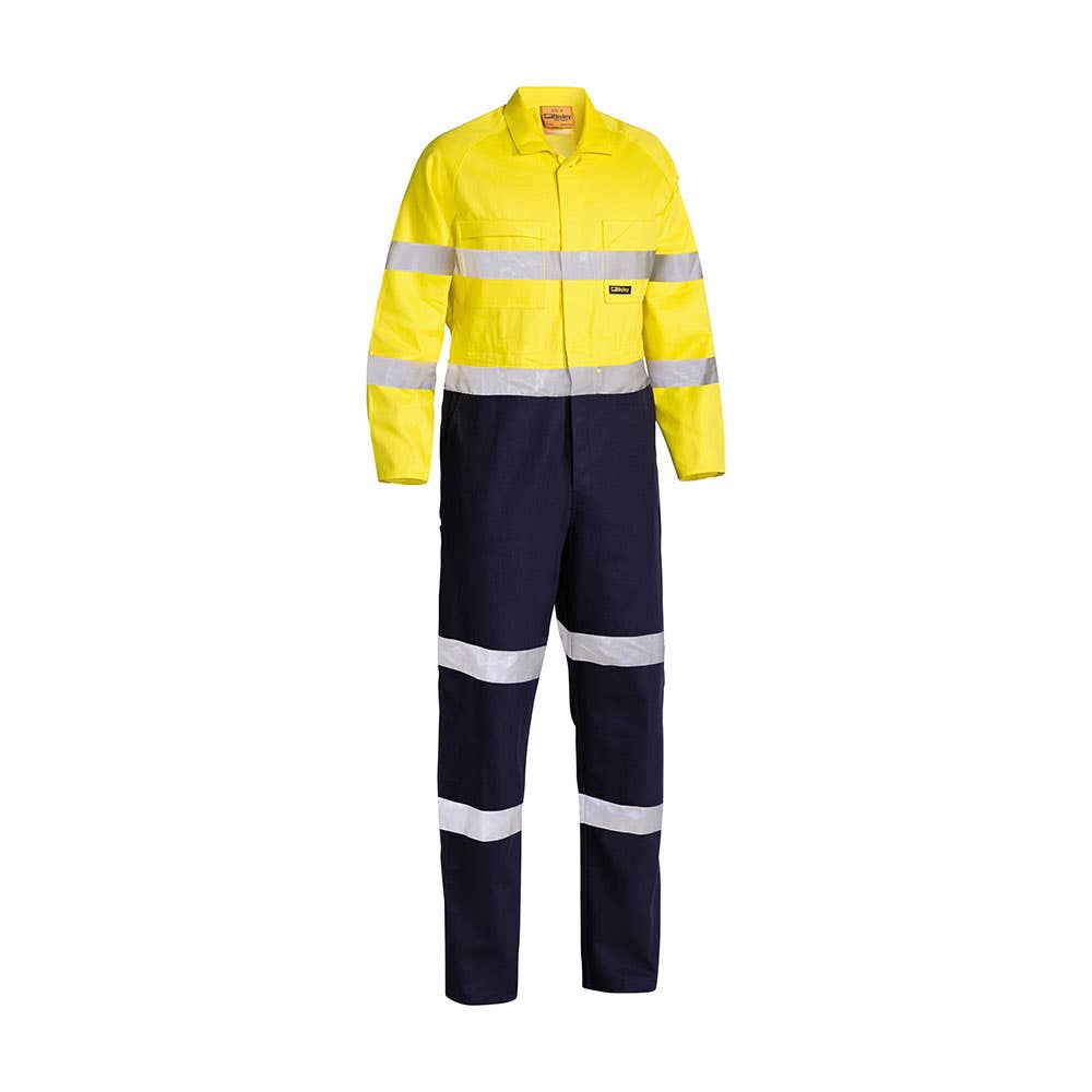 Coverall L/S Cotton Drill 3m Tape 310gsm Yellow/Navy 102R Bisley_40026719_BC6357T_TT01R02