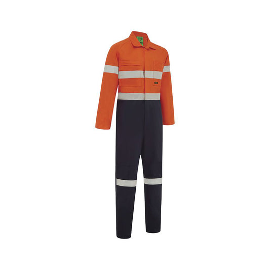 Coverall Cotton Drill 310gsm 3M Tape Hi Vis Orange/Navy 102R 4004 Workit_203107_4004ON102R