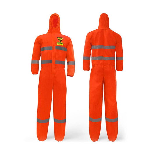 D320T Type 5/6 Cat III SMS Disposable Coveralls with Reflective Tape Orange_D320T
