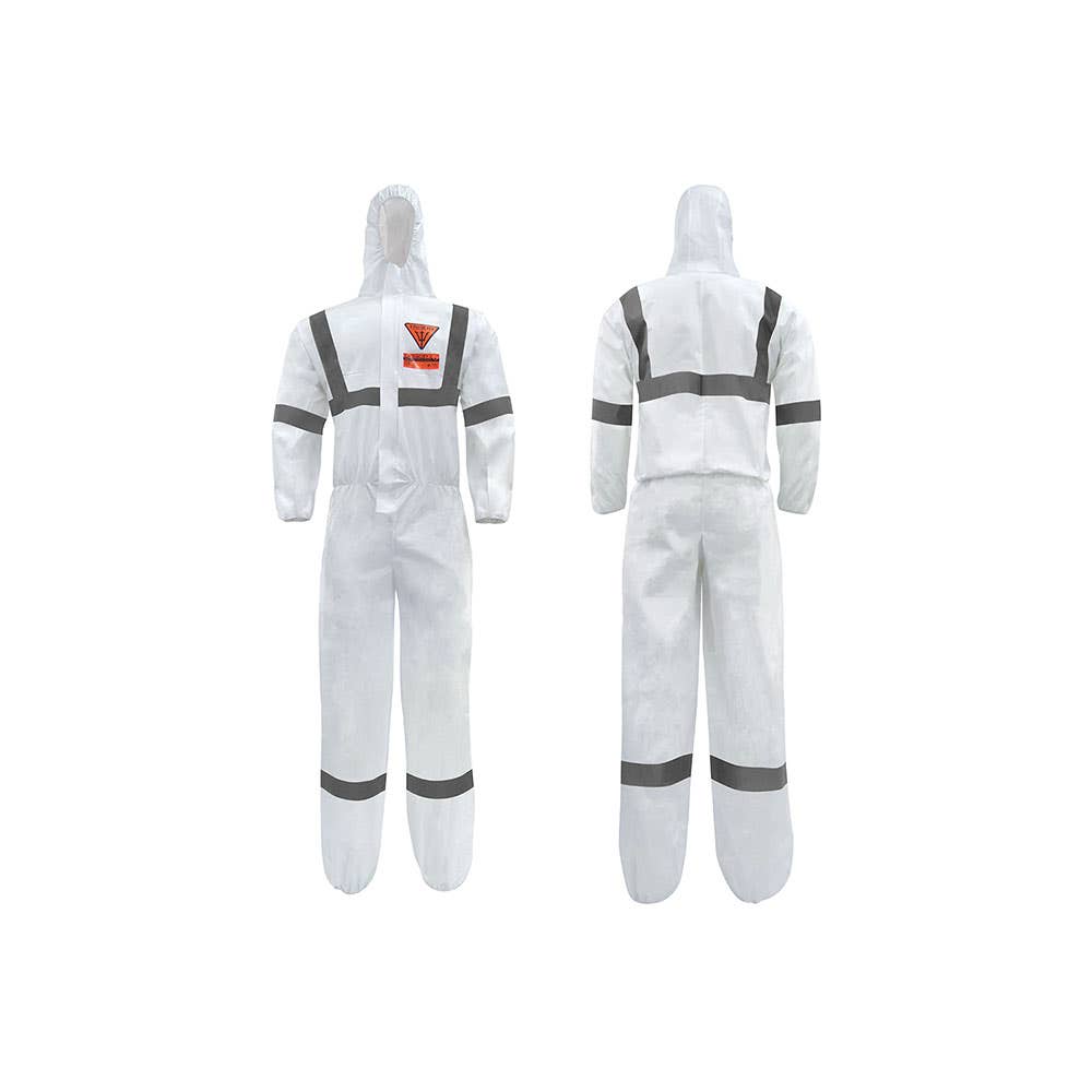 Disposable Coveralls 5/6 White With Ref Tape 2XL 487512 DMP165T