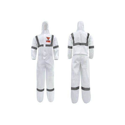 Disposable Coveralls 5/6 White With Ref Tape 2XL 487512 DMP165T