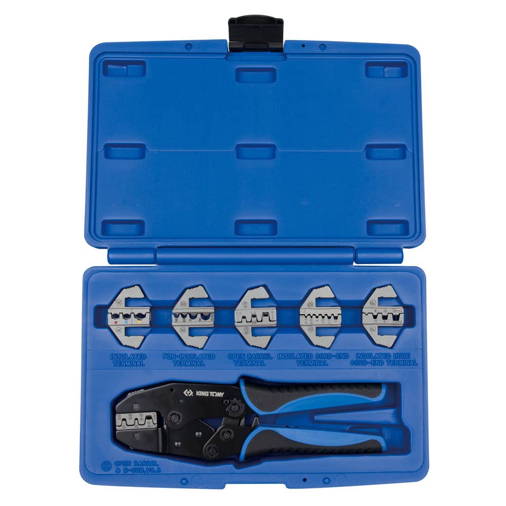 Ratchet Crimping Plier Kit Interchangeable Heads 7 Piece 64540250 42107GX