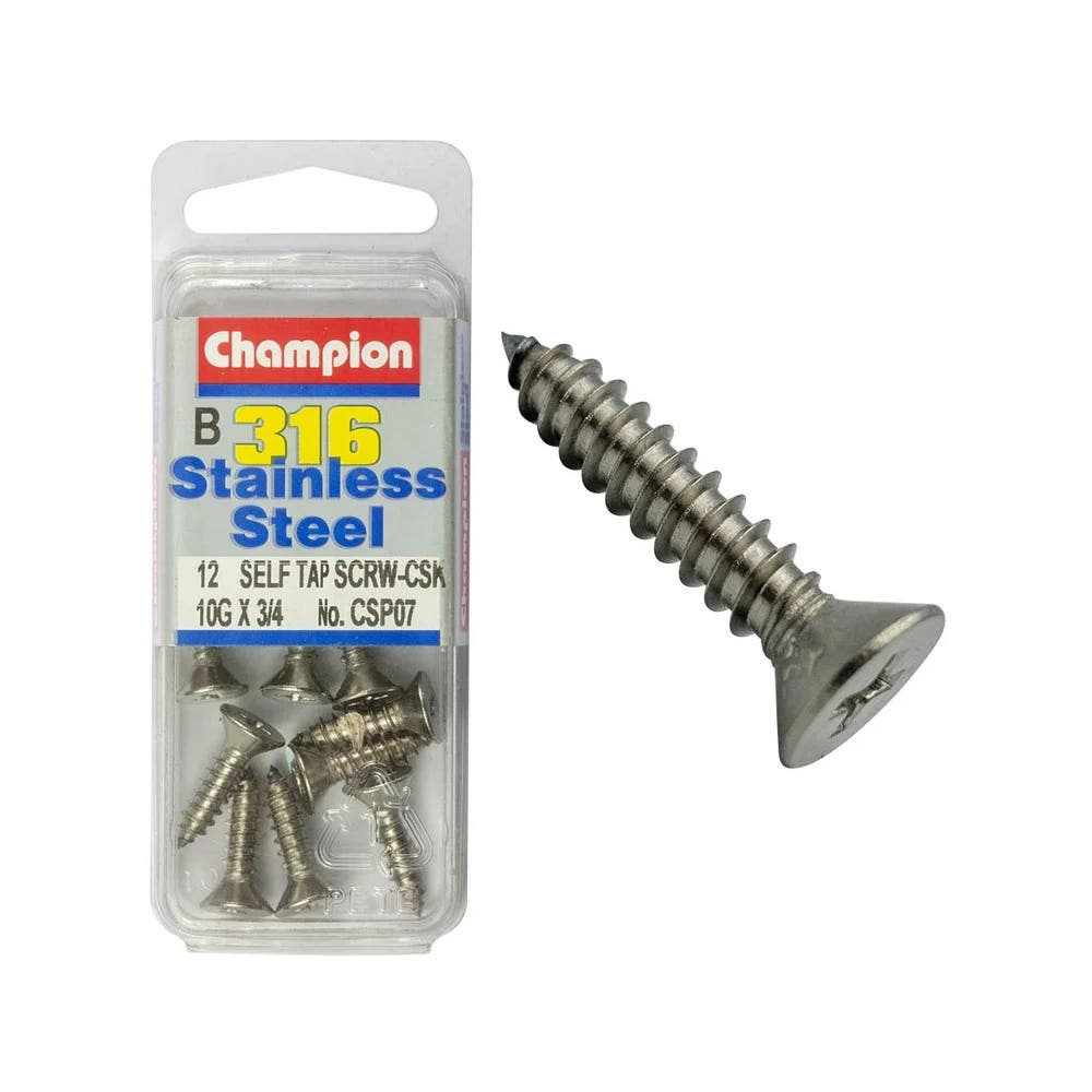 Screw Self Tapping Stainless Steel CSK Head X 3/4'' Blister Pack_60039762_CSP07