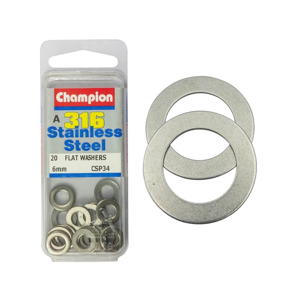Washer Flat 316 Stainless Steel 6mm Blister Pack_60039789_CSP34