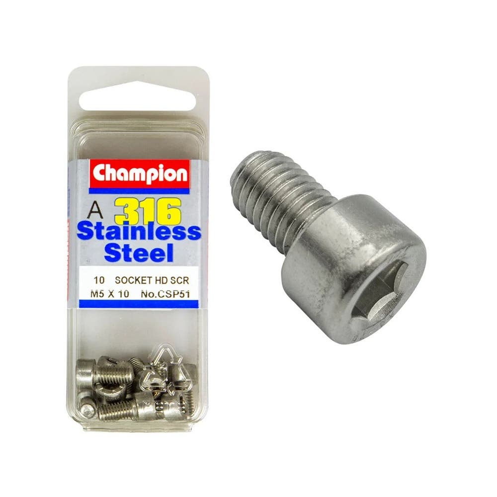 Screw Socket Head Stainless Steel 5 x 10mm Blister Pack_60039806_CSP51