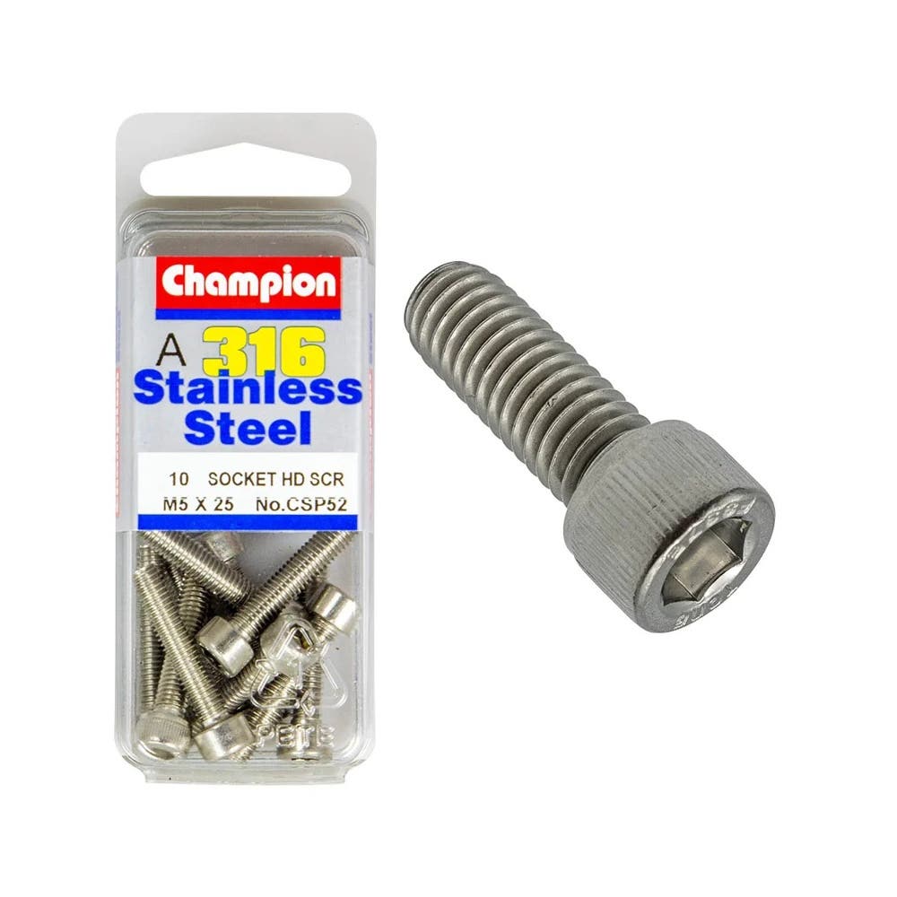 Screw Socket Head Stainless Steel 5 x 25mm Blister Pack_60039807_CSP52