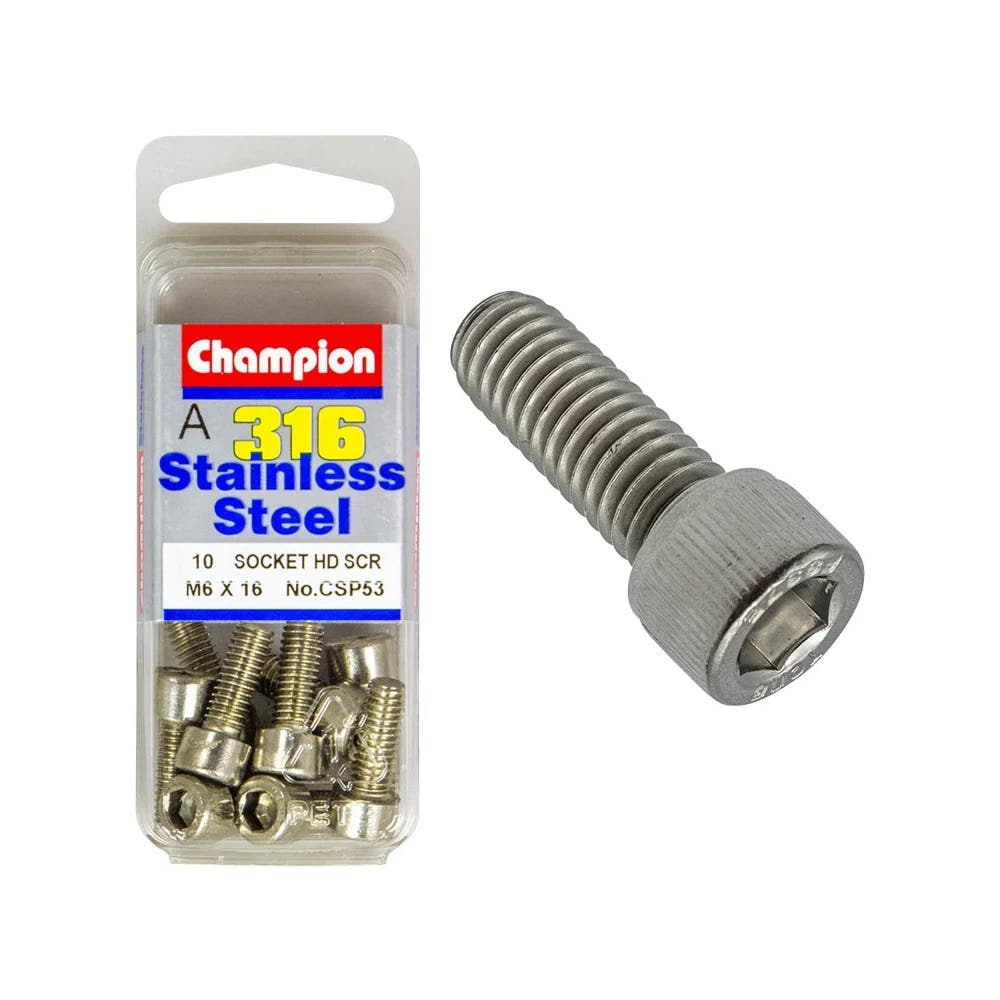 Screw Socket Head Stainless Steel 6 x 16mm Blister Pack_60039808_CSP53