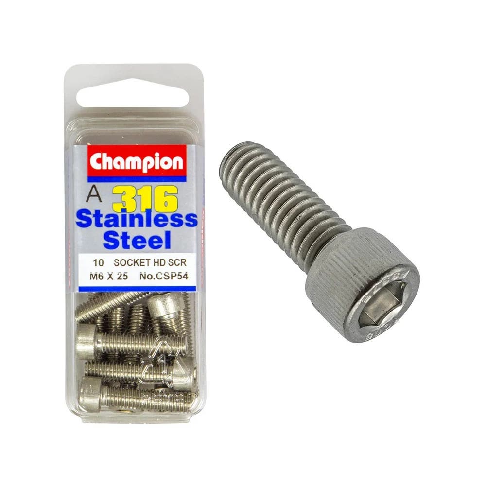 Screw Socket Head Stainless Steel 6 x 25mm Blister Pack_60039809_CSP54