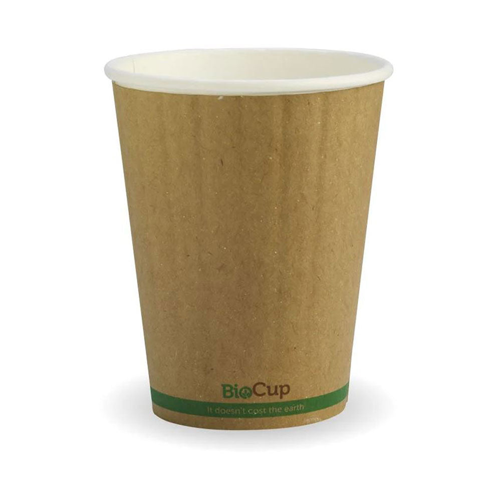 390ml / 12oz (90mm) Kraft Green Stripe Double Wall BioCup 1000pk_535473_BCK-12DW-GS