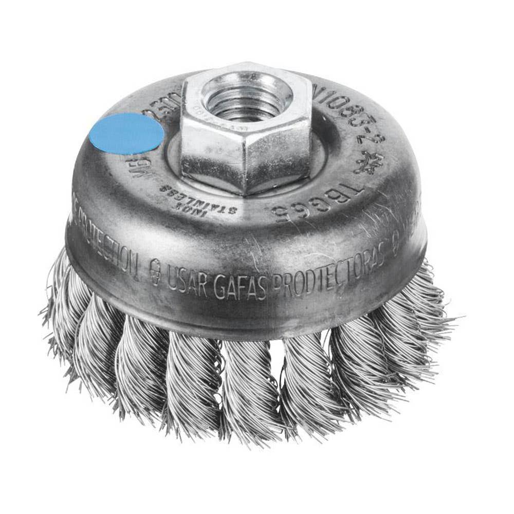 Wire Cup Brush SS Twist Knot 1 Row 12500rpm 65mm x 14mm Thread Pferd 92668029 43305003