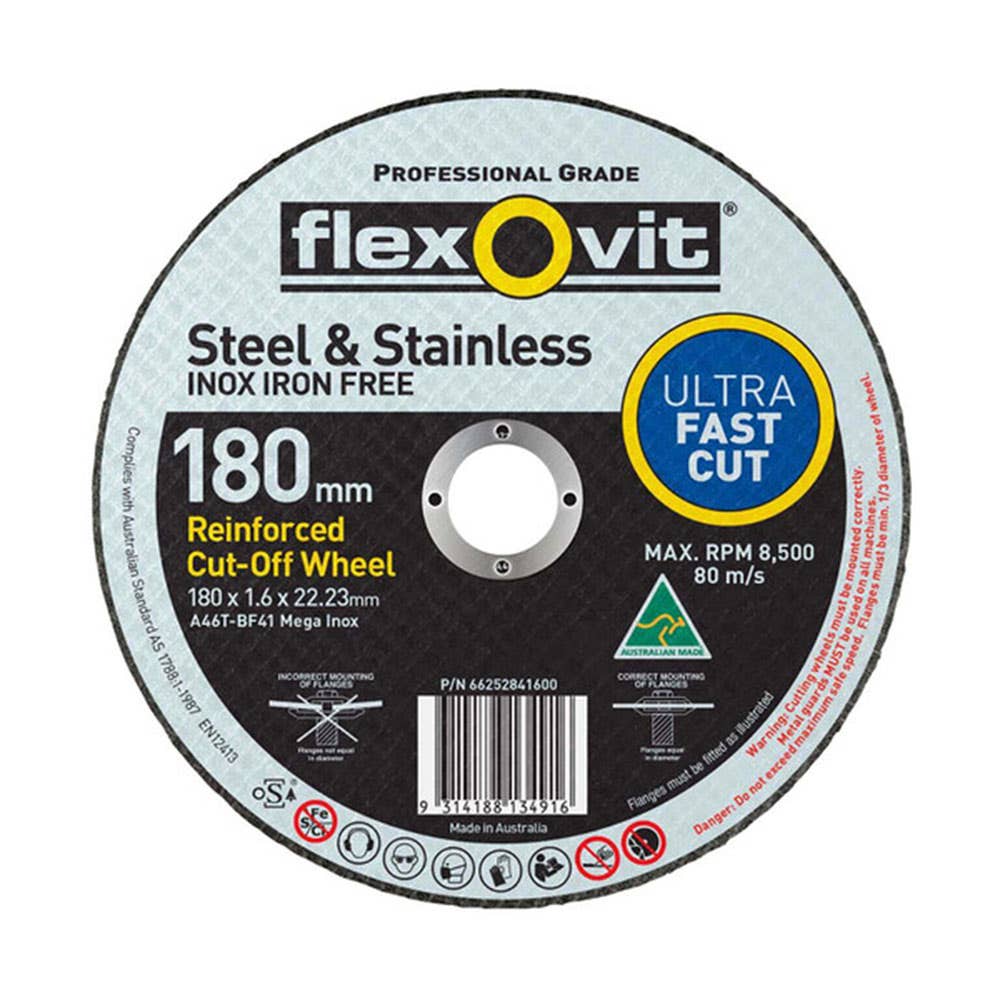 Flat High Performance Cut-Off Disc 180 x 1.6 x 22mm 447408 66252841600