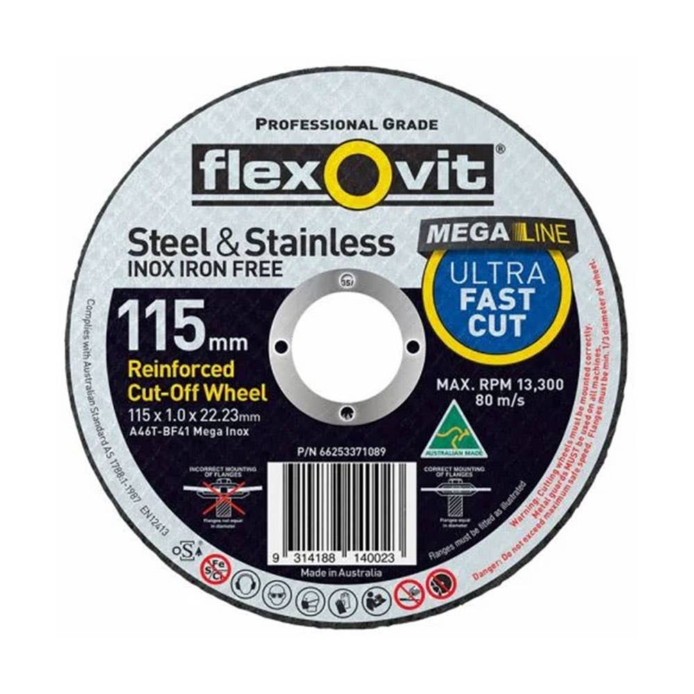 Flat High Performance Cut-Off Disc 115 x 1.0 x 22mm 92600043 66253371089
