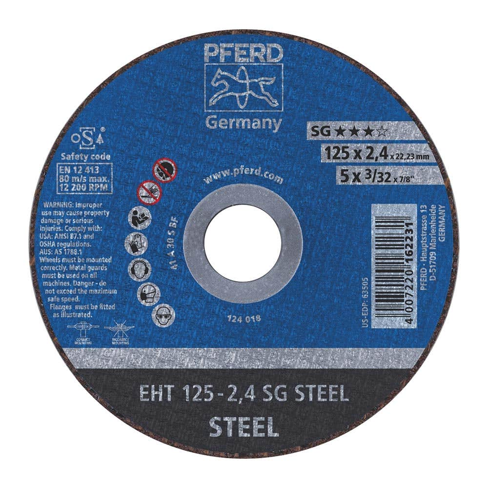 Wheel Cut-Off Steel 125 X 2.4 X 22mm EHT 125-2.4 A30 S SG Premium 407046 61321222