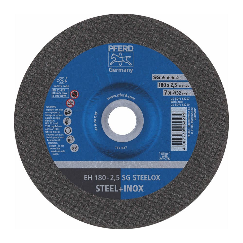 Wheel Cut Off Metal 178 x 3.2 x 22mm Raised Hub EH178 2.0 A24 SG Inox 903002 61323223