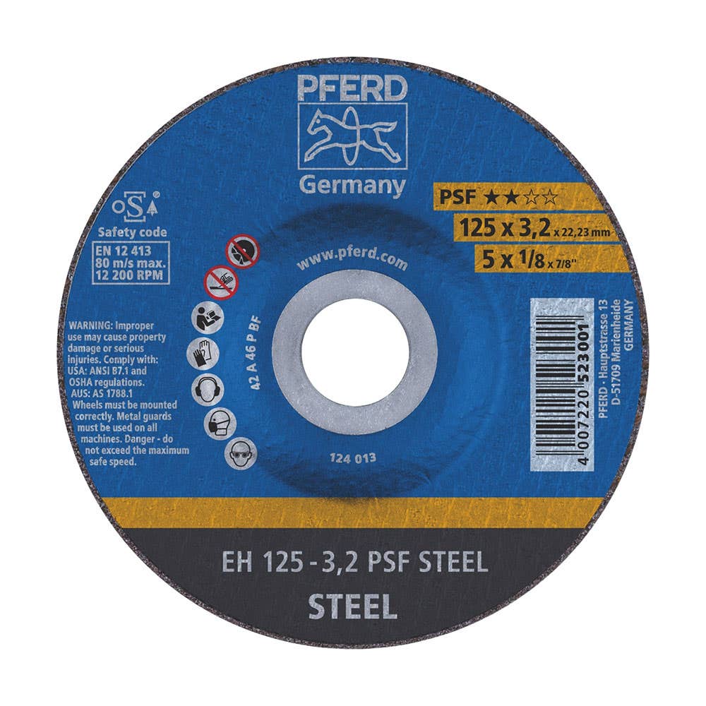 Cut Off Wheel Depressed Centre Reinforced 125 x 3.2 x 22.2mm Pferd 247927 61720226