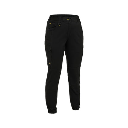 Pants Womens Cargo Cargo Cuffed Cotton 280gsm Black 8 Bisley_40114860_BPCL6237_BBLK8