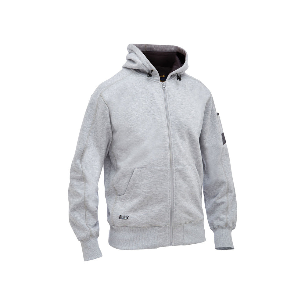 Hoodie Work Fleece Full Zip Cotton/Poly 365gsm Grey Marle 6XL Bisley_40114377_BK6725_BGGY6XL