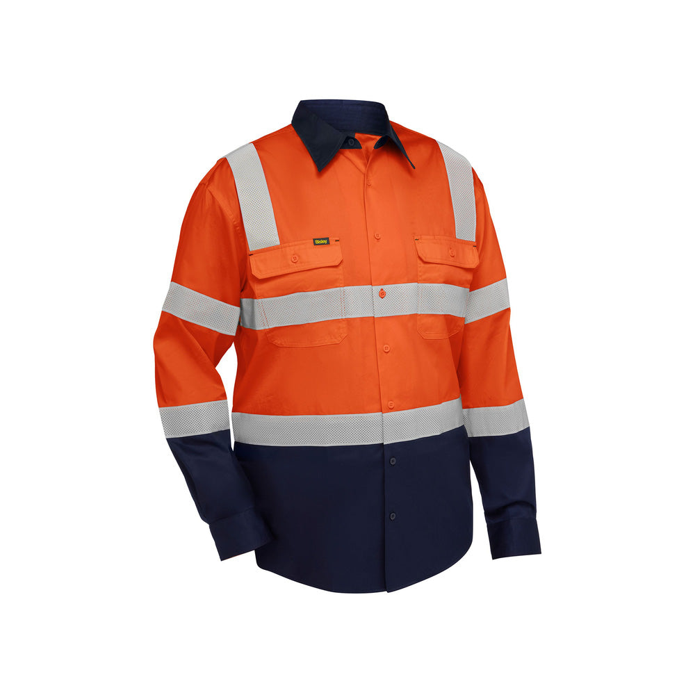 Shirt L/S Cotton 155gsm Biomotion Orange/Navy XL Bisley_40106962_BS6396T_TT02XL