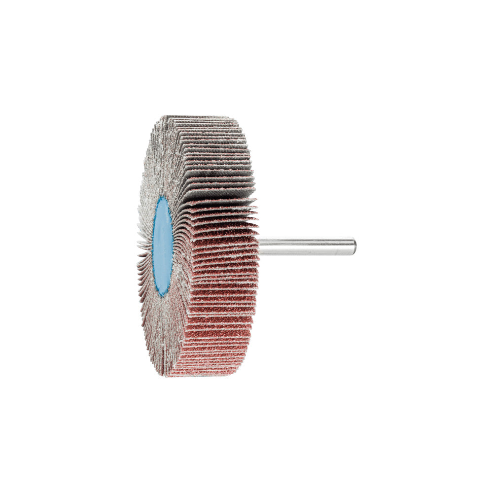 Alum oxide mounted flap wheel F 80x20 mm shank 6 mm A60 fine grind/finish_40108290_44513066
