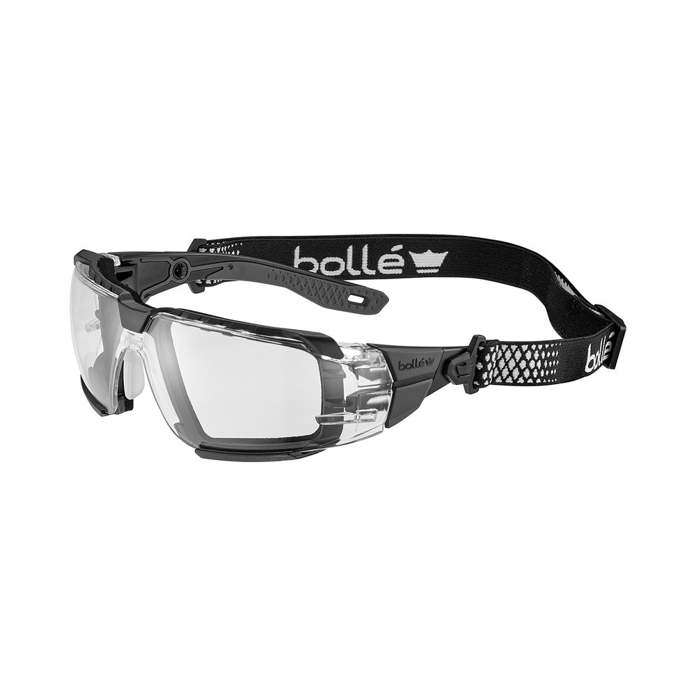 Glasses Safety Rush+ 2.0 XP Clear Lens Black/Grey Frame Bolle RUSXMN10A_40074530_RUSXMN10A