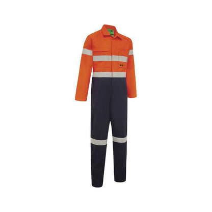 Coveralls Cotton Drill 190gsm 3M Tape Hi Vis Orange/Navy 107R 4002 Workit_60016189_4002ON107R