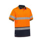 Shirt Polo S/S Poly Mesh 130gsm 3M Tape Hi Vis Orange/Navy Medium Bisley_292752_BK1219T_TT05M