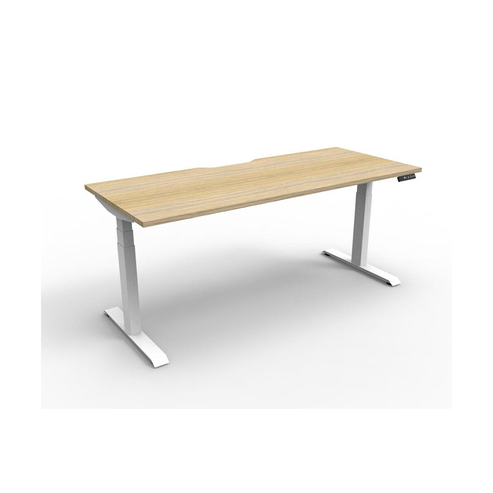 Boost + 1P Sit Stand Desk 1500x750mm Nat Oak Top White Frame_36022080_B+1P1575 NO/WS