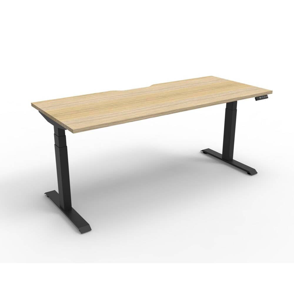 Boost + 1P Sit Stand Desk 1800x750mm Nat Oak Top Black Frame_36022097_B+1P1875 NO/BL