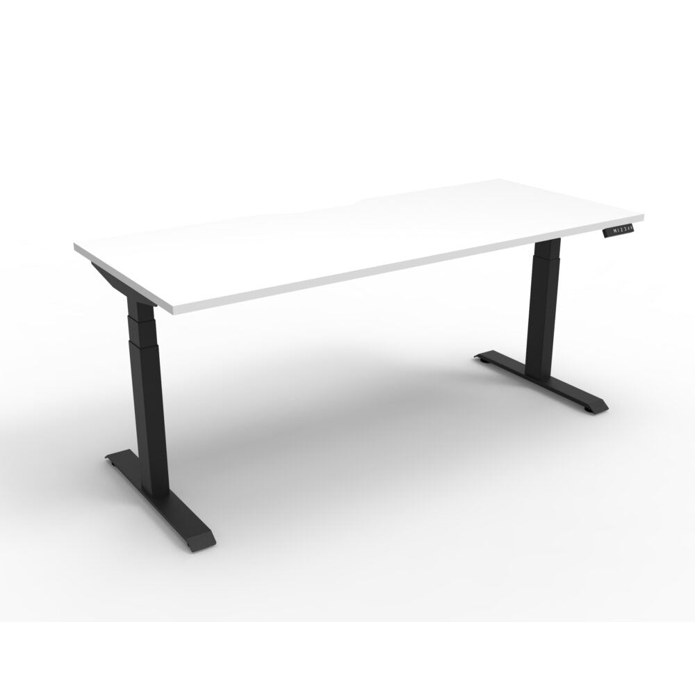 Boost + 1P Sit Stand Desk 1800x750mm Nat White Top Black Frame_36022095_B+1P1875 NW/BL