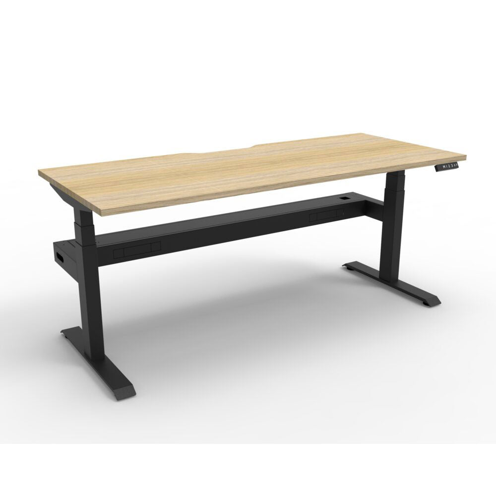 Boost + 1P Sit Stand Desk 1800x750mm Nat Oak Top Black Frame Cable Tray_36022101_B+1PCT1875 NO/BL