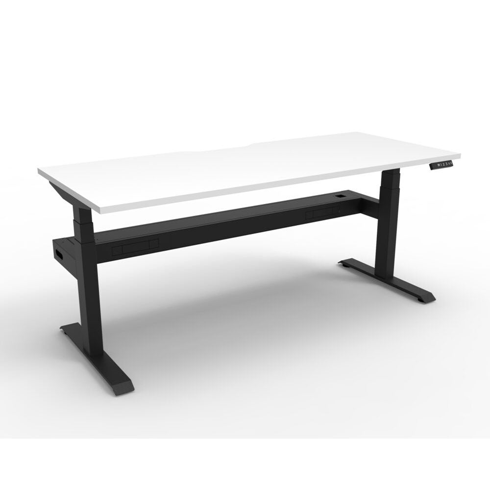 Boost + 1P Sit Stand Desk 1800x750mm Nat White Top Black Frame Cable Tray_36022099_B+1PCT1875 NW/BL